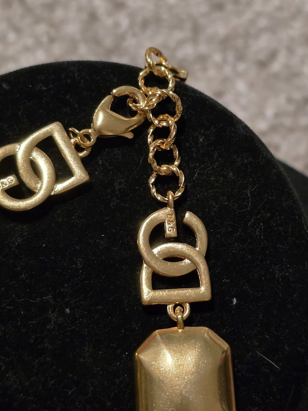 D&G Gold-Tone Bracelet with Red Gemstone Links - Picture 9 of 13